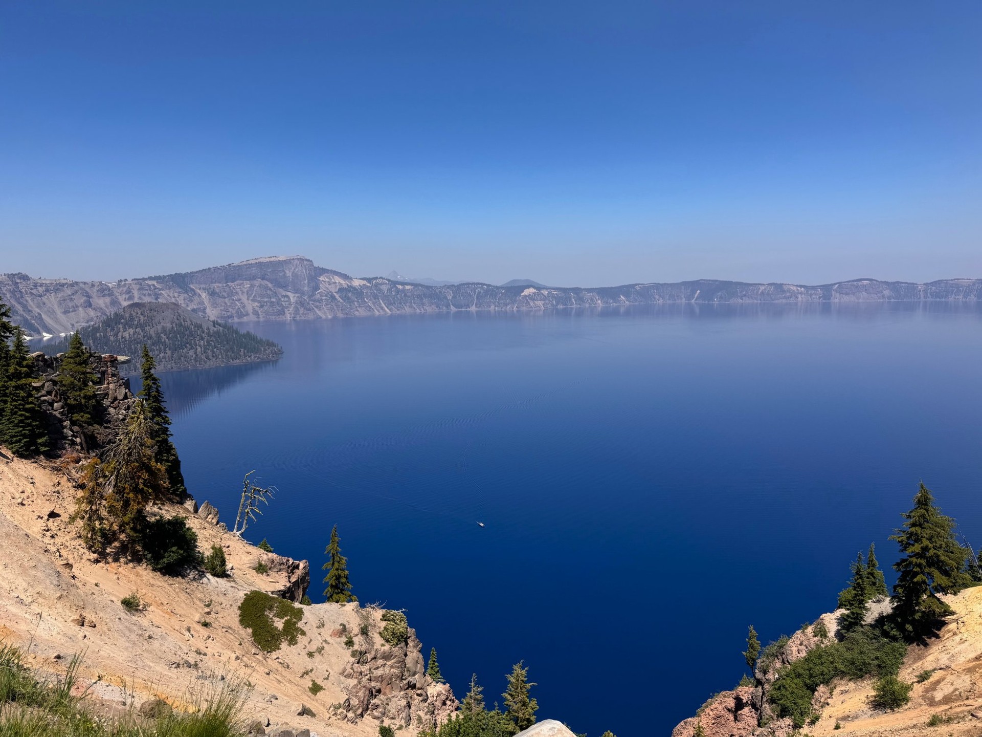A wide panorama of Crater Lake