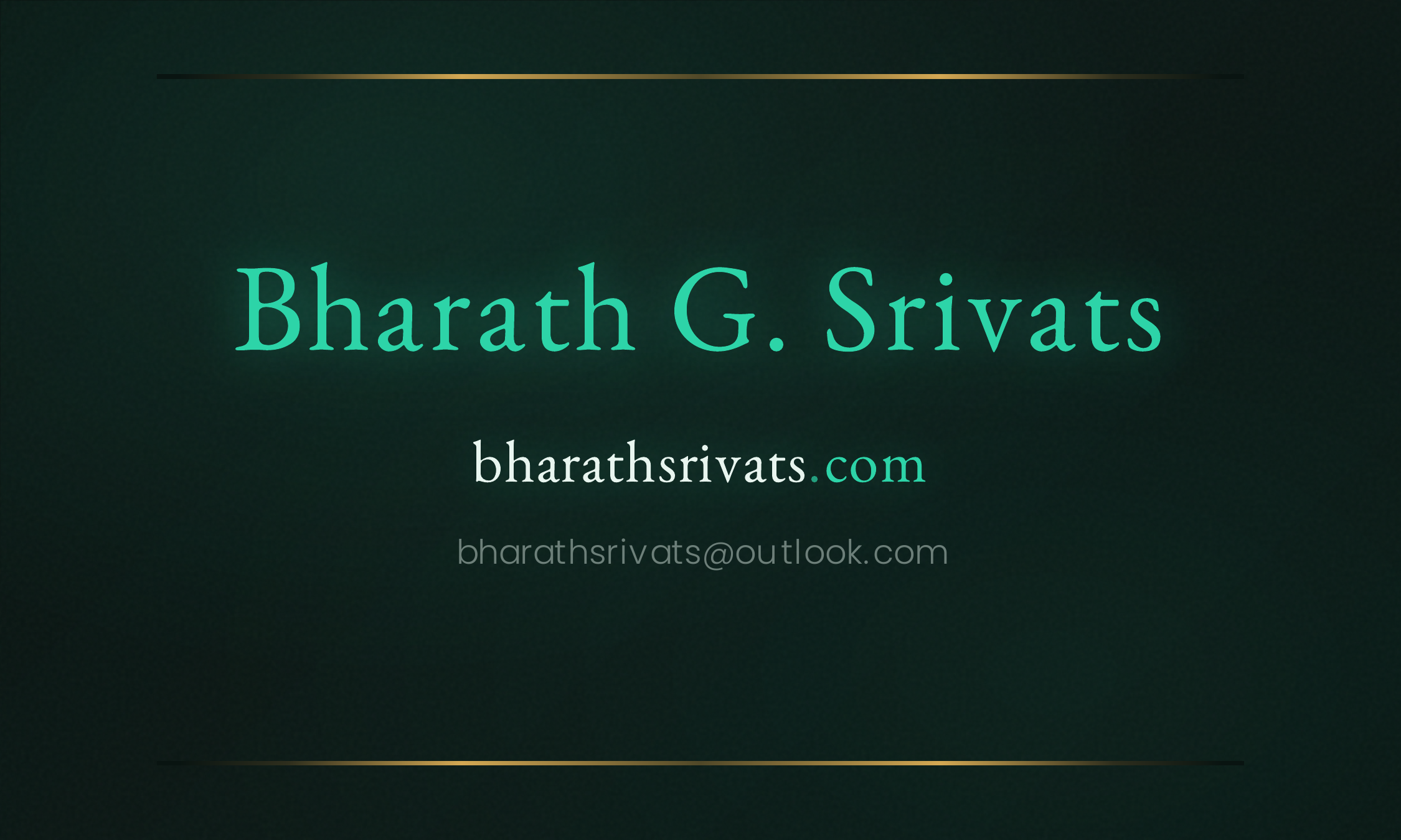 Bharath G. Srivats business card, front