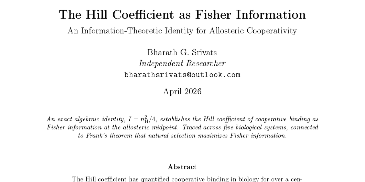 Hill Coefficient as Fisher Information