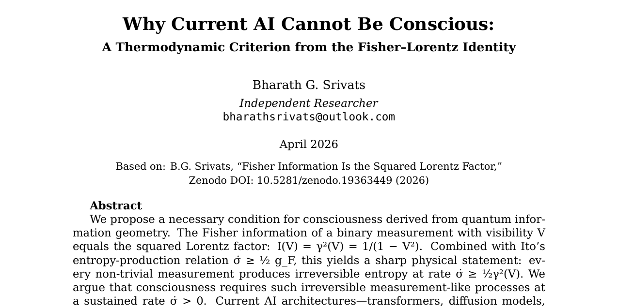 Measurement Irreversibility Criterion for AI consciousness