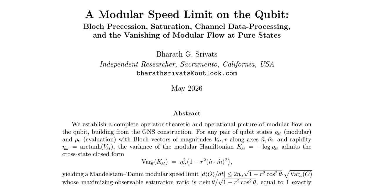 A Modular Speed Limit on the Qubit